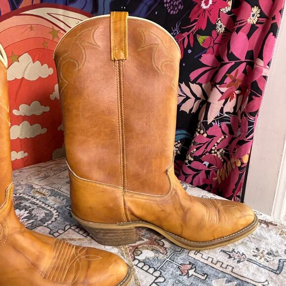 Vintage Dingo Cowboy Boots Acme Made in USA Leather Cowgirl Women's Size 11 - Picture 13 of 16
